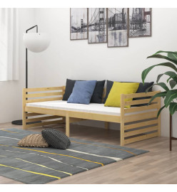 Lit de repos avec matelas 90x200 cm Bois de pin massif