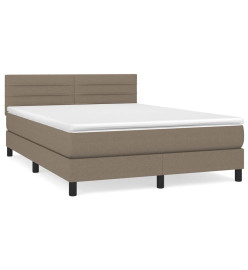 Lit à sommier tapissier avec matelas Taupe 140x200 cm Tissu