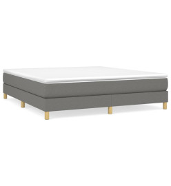 Lit à sommier tapissier avec matelas Gris foncé 160x200cm Tissu