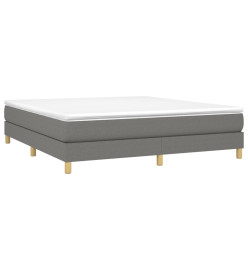 Lit à sommier tapissier avec matelas Gris foncé 160x200cm Tissu