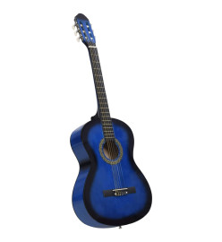 Guitare classique avec sac pour débutants Bleu 4/4 39"