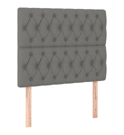 Sommier tapissier et matelas et LED Gris foncé 120x200 cm Tissu