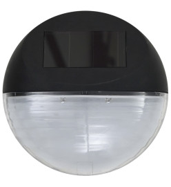 Lampes solaires murales à LED d'extérieur 24 pcs Rond Noir