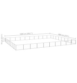 Chenil Argenté 80 m² Acier