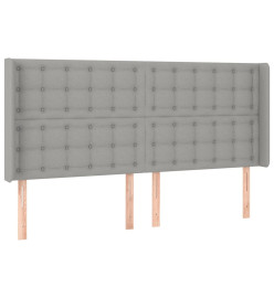 Tête de lit à LED Gris clair 163x16x118/128 cm Tissu