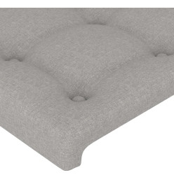 Tête de lit à LED Gris clair 163x16x118/128 cm Tissu
