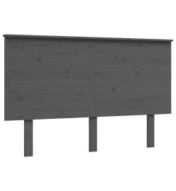 Cadre de lit avec tête de lit gris 140x200 cm bois massif