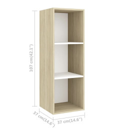 Ensemble meubles TV 4 pcs Blanc/chêne sonoma Bois d'ingénierie