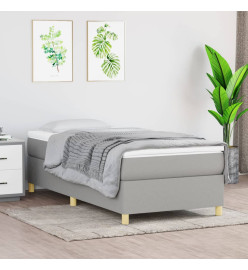 Lit à sommier tapissier avec matelas Gris clair 80x200 cm Tissu