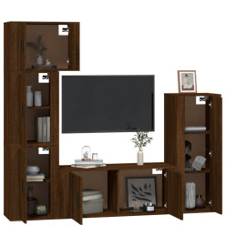 Ensemble de meubles TV 5 pcs Chêne marron Bois d'ingénierie