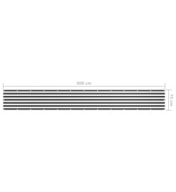 Écran de balcon Anthracite et blanc 75x600 cm Tissu Oxford