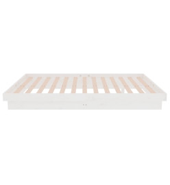 Cadre de lit blanc bois massif 120x190 cm petit double