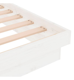 Cadre de lit blanc bois massif 120x190 cm petit double