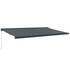 Auvent rétractable anthracite 5x3 m tissu et aluminium