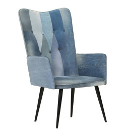 Chaise à oreilles Denim patchwork Toile