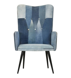 Chaise à oreilles Denim patchwork Toile