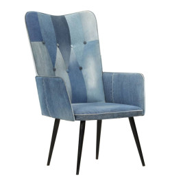 Chaise à oreilles Denim patchwork Toile