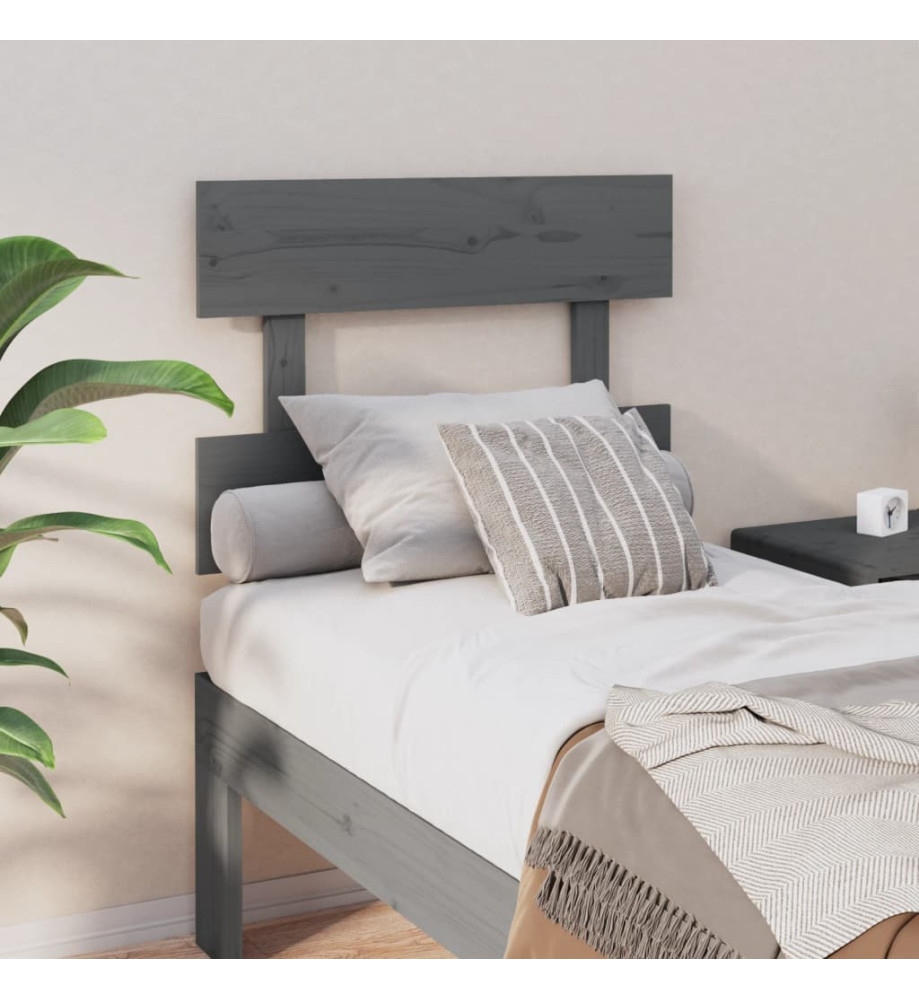 Tête de lit Gris 93,5x3x81 cm Bois massif de pin Tête de lit Gris 93,5x3x81 cm Bois massif de pin