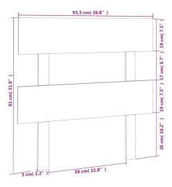 Tête de lit Gris 93,5x3x81 cm Bois massif de pin