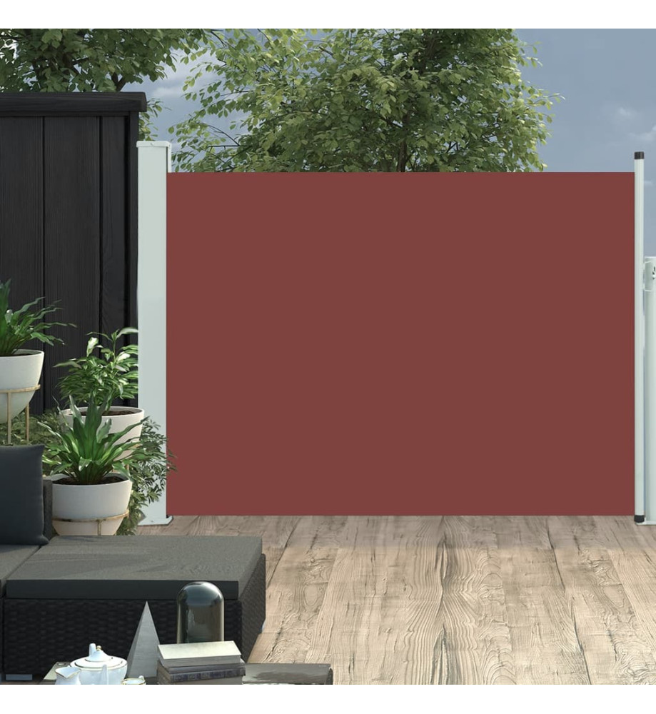 Auvent latéral rétractable de patio 100x500 cm Marron