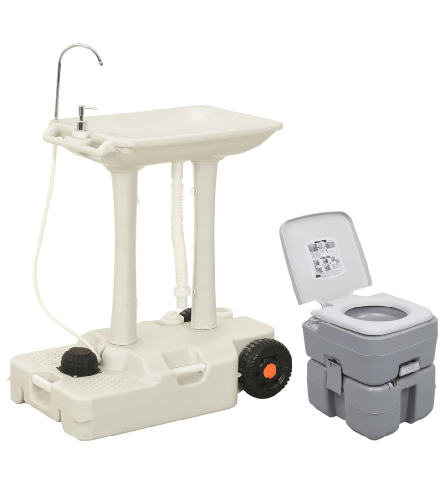 Ensemble de toilette et support de lavage des mains de camping