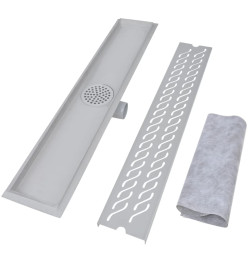 Drain de douche linéaire 730 x 140 mm acier inoxydable