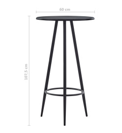 Table de bar Noir 60x107,5 cm MDF