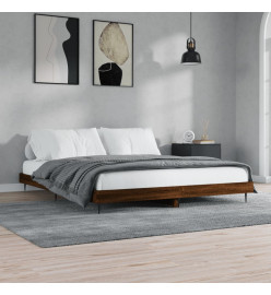 Cadre de lit chêne marron 160x200 cm bois d'ingénierie