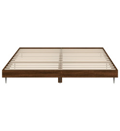 Cadre de lit chêne marron 160x200 cm bois d'ingénierie