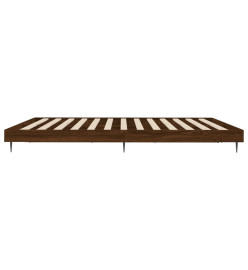 Cadre de lit chêne marron 160x200 cm bois d'ingénierie
