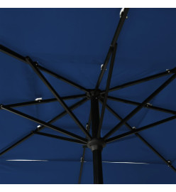 Parasol à 3 niveaux avec mât en aluminium Bleu azuré 2,5x2,5 m