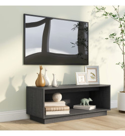 Meuble TV Gris 90x35x35 cm Bois de pin massif