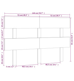 Tête de lit Blanc 144x3x81 cm Bois massif de pin