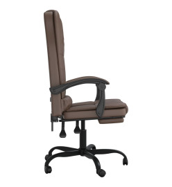 Fauteuil de massage inclinable de bureau Marron Similicuir