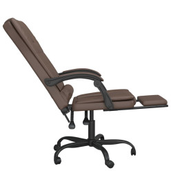 Fauteuil de massage inclinable de bureau Marron Similicuir