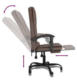 Fauteuil de massage inclinable de bureau Marron Similicuir