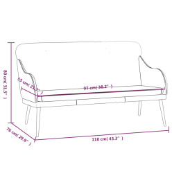 Banc Crème 110x76x80 cm Similicuir