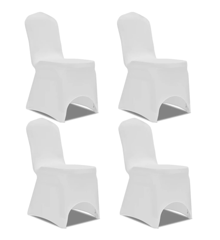 Housse de chaise extensible 4 pcs Blanc