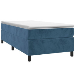 Lit à sommier tapissier avec matelas Bleu foncé 90x200 cm