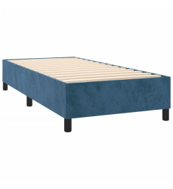 Lit à sommier tapissier avec matelas Bleu foncé 90x200 cm
