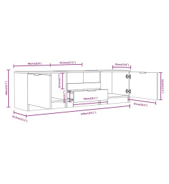 Meuble TV Blanc 140x35x40 cm Bois d'ingénierie