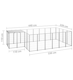 Chenil Argenté 8,47 m² Acier