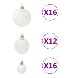 Ensemble de boules de Noël 100 pcs Blanc