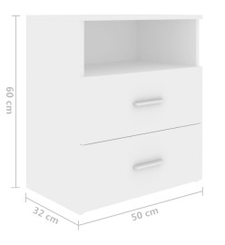 Table de chevet Blanc 50x32x60 cm