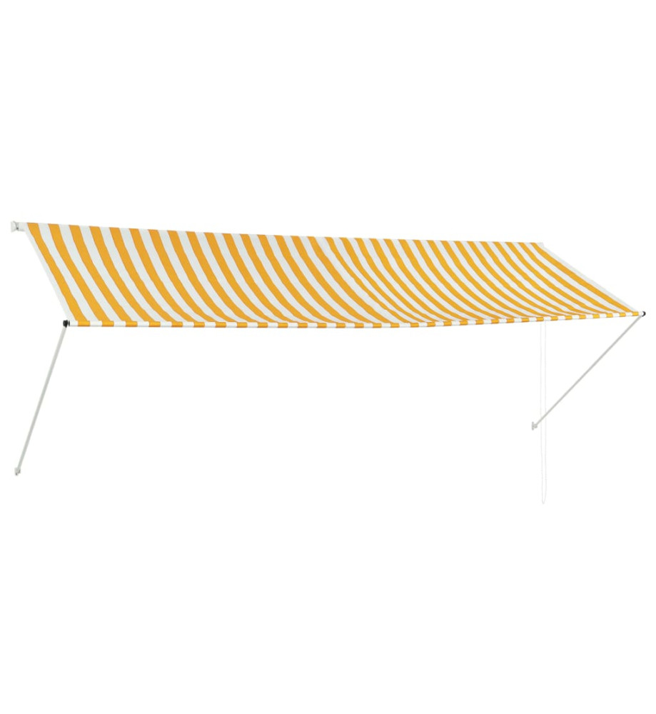 Auvent rétractable 350x150 cm Jaune et blanc