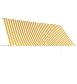 Auvent rétractable 350x150 cm Jaune et blanc