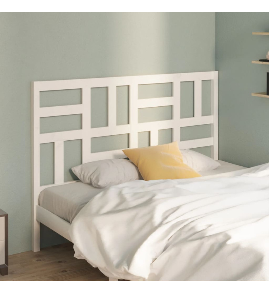 Tête de lit Blanc 146x4x104 cm Bois massif de pin Tête de lit Blanc 146x4x104 cm Bois massif de pin