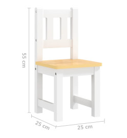 Ensemble de table et chaises enfants 4 pcs Blanc et beige MDF