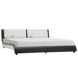 Cadre de lit avec LED Gris et blanc Similicuir 180 x 200 cm