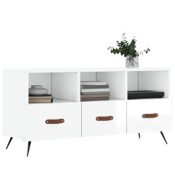 Meuble TV Blanc brillant 102x36x50 cm Bois d'ingénierie